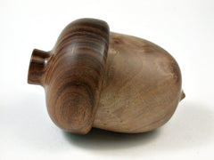 LV-2563 Satinwood Burl & Tamboti Acorn Jewelry, Ring Box, Pill Box-SCREW CAP