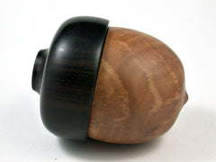LV-2564 Madrone Burl & Ebony Acorn Jewelry, Ring Box, Pill Box-SCREW CAP