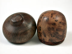 LV-2579 Thuya Burl with Black Walnut Acorn Jewelry, Ring Box, Pill Box-SCREW CAP