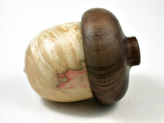 LV-2562 Box Elder Burl & Black Walnut Acorn Jewelry, Ring Box, Pill Box-SCREW CAP