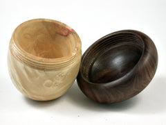 LV-2562 Box Elder Burl & Black Walnut Acorn Jewelry, Ring Box, Pill Box-SCREW CAP