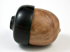 LV-2564 Madrone Burl & Ebony Acorn Jewelry, Ring Box, Pill Box-SCREW CAP