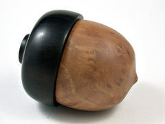 LV-2564 Madrone Burl & Ebony Acorn Jewelry, Ring Box, Pill Box-SCREW CAP