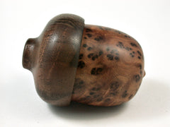 LV-2579 Thuya Burl with Black Walnut Acorn Jewelry, Ring Box, Pill Box-SCREW CAP