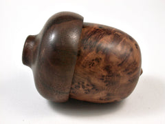 LV-2579 Thuya Burl with Black Walnut Acorn Jewelry, Ring Box, Pill Box-SCREW CAP