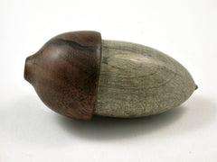 LV-2587 Curly Buckeye with Black Walnut Acorn Jewelry, Ring Box, Pill Box-SCREW CAP