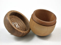 LV-2602 Real Yellowwood & Bur Oak Acorn Jewelry, Ring Box, Pill Box-SCREW CAP