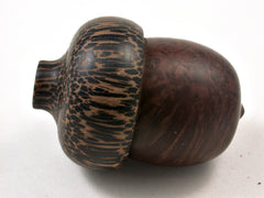 LV-2590 Manzanita Burl & Black Palm Acorn Jewelry, Ring Box, Pill Box-SCREW CAP