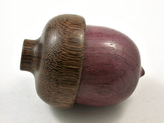 LV-2597 Purpleheart with Brownheart Acorn Jewelry, Ring Box, Pill Box-SCREW CAP