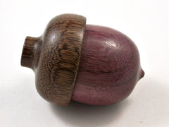 LV-2597 Purpleheart with Brownheart Acorn Jewelry, Ring Box, Pill Box-SCREW CAP