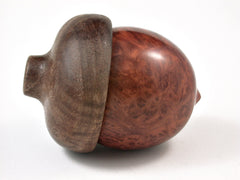 LV-2588 Redwood Burl with Curly Walnut Acorn Jewelry, Ring Box, Pill Box-SCREW CAP