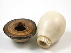 LV-2534 Holly & Japanese Pagoda Tree Wooden Mushroom Threaded Box, Urn-SCREW CAP