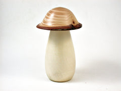 LV-2559 Holly & Cedar Wooden Mushroom Threaded Box, Urn-SCREW CAP