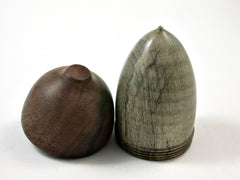 LV-2587 Curly Buckeye with Black Walnut Acorn Jewelry, Ring Box, Pill Box-SCREW CAP
