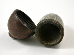 LV-2587 Curly Buckeye with Black Walnut Acorn Jewelry, Ring Box, Pill Box-SCREW CAP