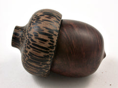 LV-2590 Manzanita Burl & Black Palm Acorn Jewelry, Ring Box, Pill Box-SCREW CAP
