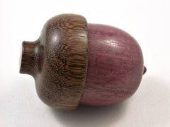 LV-2597 Purpleheart with Brownheart Acorn Jewelry, Ring Box, Pill Box-SCREW CAP