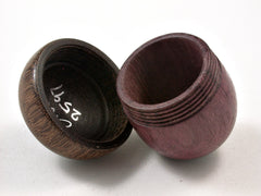 LV-2597 Purpleheart with Brownheart Acorn Jewelry, Ring Box, Pill Box-SCREW CAP
