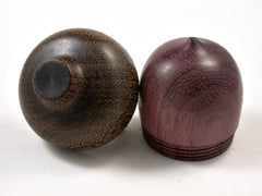LV-2597 Purpleheart with Brownheart Acorn Jewelry, Ring Box, Pill Box-SCREW CAP