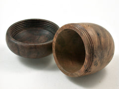 LV-2638 Claro Walnut Burl & Black Walnut Burl Acorn Jewelry, Ring Box, Pill Box-SCREW CAP