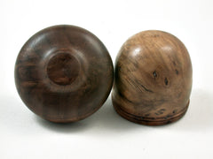 LV-2638 Claro Walnut Burl & Black Walnut Burl Acorn Jewelry, Ring Box, Pill Box-SCREW CAP