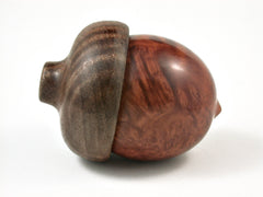 LV-2588 Redwood Burl with Curly Walnut Acorn Jewelry, Ring Box, Pill Box-SCREW CAP