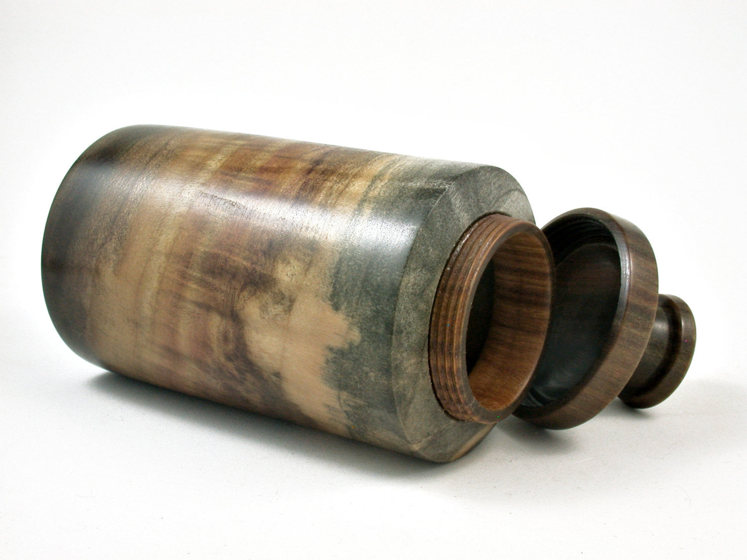 LV-2639 Rainbow Tulip Poplar & Verawood Threaded Tall Box, Urn--Screw-on Cap