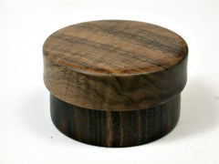 LV-1617 Mun Ebony & Walnut Flat Pill Box, Snuff Box, Ring Holder, Trinket Box-SCREW CAP