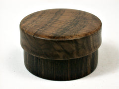 LV-1617 Mun Ebony & Walnut Flat Pill Box, Snuff Box, Ring Holder, Trinket Box-SCREW CAP