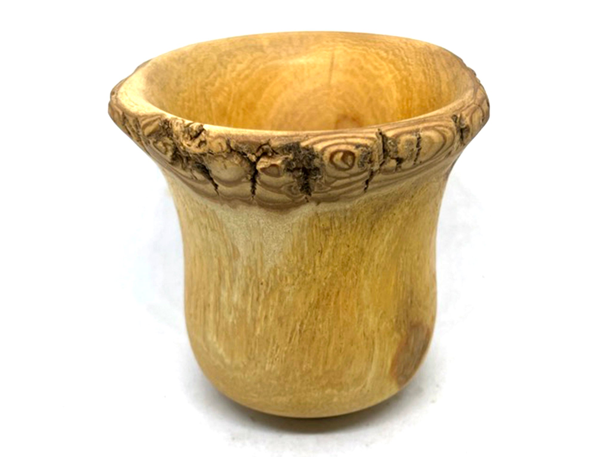 LV-5444 Bougainvillea Natural Edge Mini Wood Turned Vase