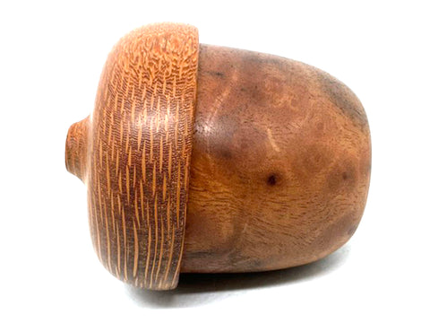 LV-5469 Camphor Burl & Leopardwood cap Acorn Treasure Box, Jewelry Box-SCREW CAP (Copy)