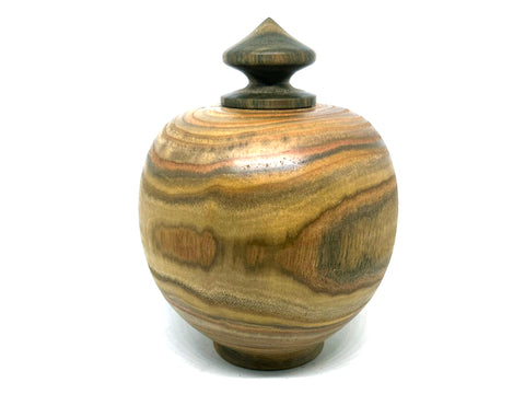 LV-5492 Staghorn Sumac  Wood Turned Vessel, Hollow Form, Threaded Cap