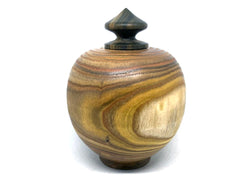 LV-5492 Staghorn Sumac  Wood Turned Vessel, Hollow Form, Threaded Cap