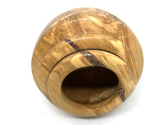LV-5498  Olive Burl & Hawaiian Koa Wood Turned Pedestal Vessel, Footed Vase, Wood Bowl