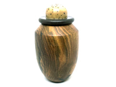 LV-5503  Figured Pistaschio with Brown Ebony Cap Threaded Vessel