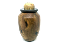 LV-5503  Figured Pistaschio with Brown Ebony Cap Threaded Vessel