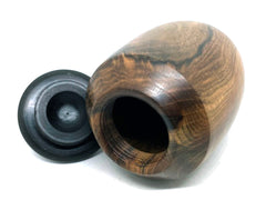 LV-5503  Figured Pistaschio with Brown Ebony Cap Threaded Vessel