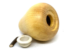 LV-5513  Hand Turned Pear Shaped Salt & Pepper Shaker, Secret Compartment from Yellowheart