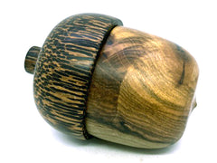 LV-5518 Figured Pistachio & Black Palm Acorn Box, Keepsakes, Jewelry Box-SCREW CAP