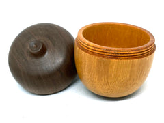 LV-5519 Argentine Osage & Walnut  Acorn Jewelry, Ring Box, Pill Box-SCREW CAP
