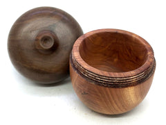 LV-5521  Aromatic Cedar & Walnut Acorn Jewelry, Ring Box, Gift Box-SCREW CAP