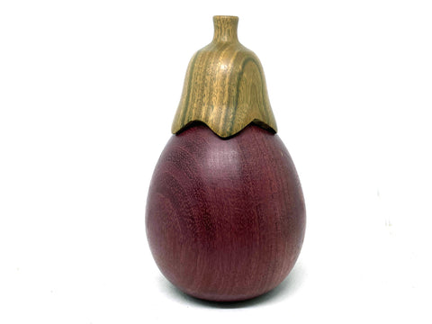LV-5574 Purpleheart & Verawood Eggplant Threaded Box, Jewelry Box, Tea Caddy-SCREW CAP