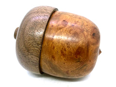 LV-5583  Camphor Burl & Walnut  Acorn Jewelry Box, Gift Box - SCREW CAP