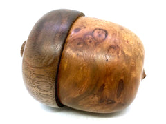 LV-5583  Camphor Burl & Walnut  Acorn Jewelry Box, Gift Box - SCREW CAP