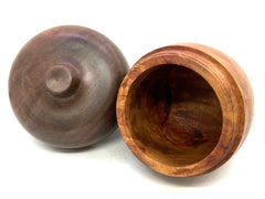 LV-5583  Camphor Burl & Walnut  Acorn Jewelry Box, Gift Box - SCREW CAP