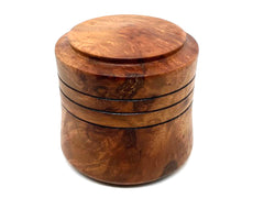 LV-5594  Camphor Burl Threaded Box, Jewelry Box, Treenware