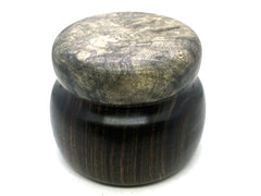 LV-5596  Buckeye Burl & Mun Ebony Threaded Container, Jewelry Box, Lidded Jar