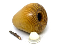 LV-5602 Hand Turned Pear Shaped Salt & Pepper Shaker, Secret Compartment from Osage Orange