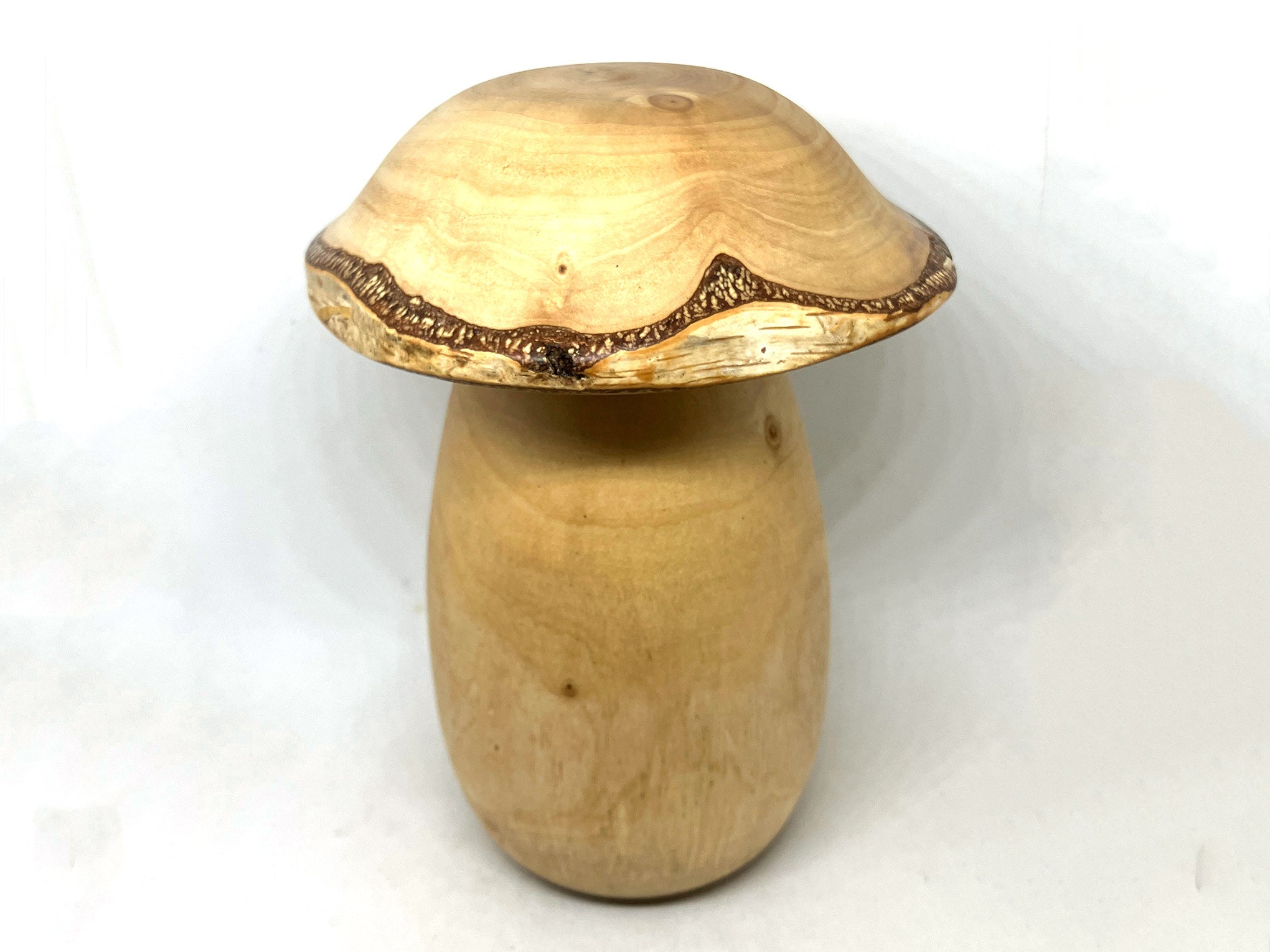 LV-5603  Paper Birch & Jacaranda Mushroom Threaded Box, Jewelry Stash