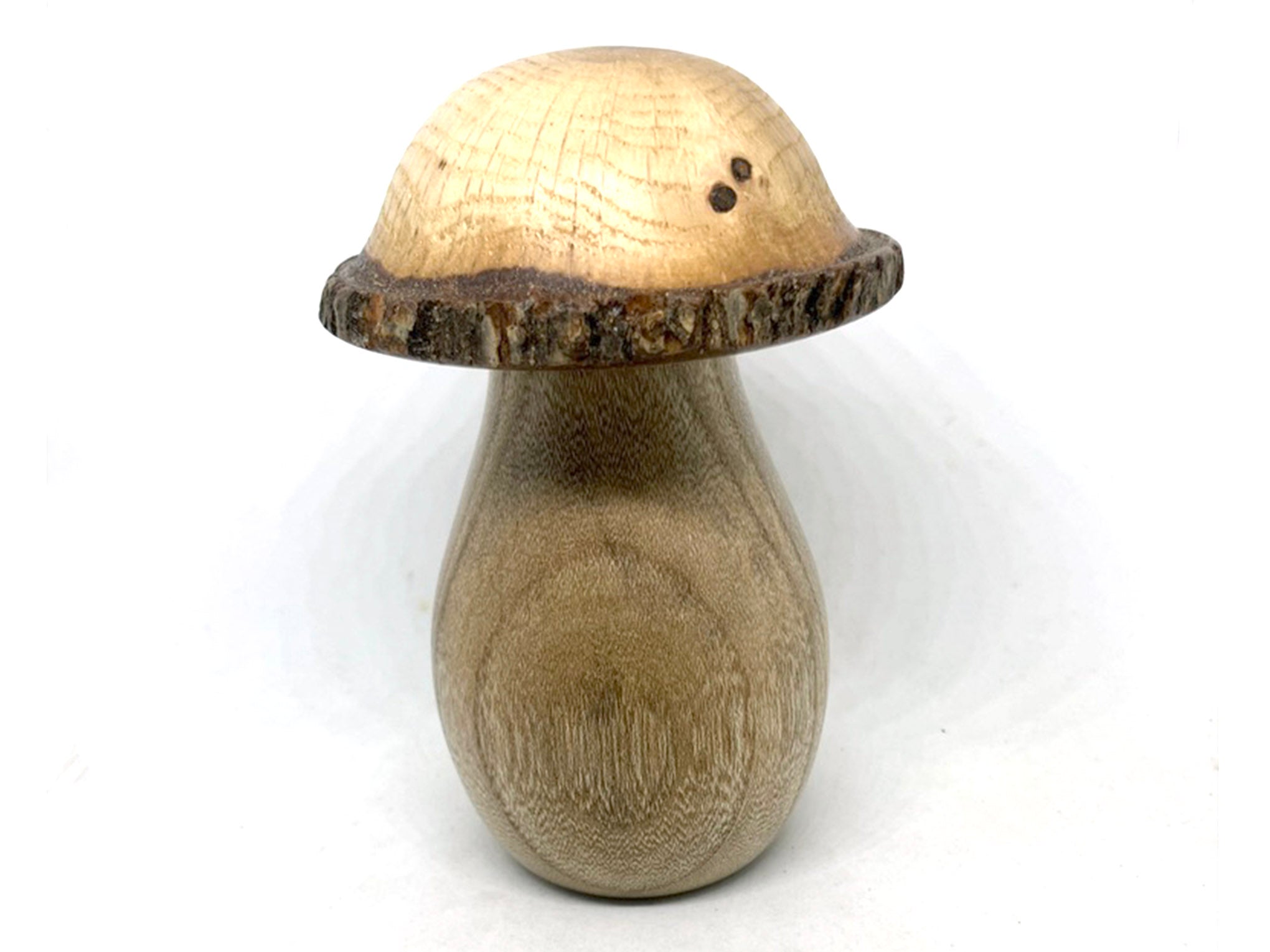 LV-5607 American Holly & Canyon Live Oak Wooden Mushroom Keepsake Box, Jewelry Box-THREADED